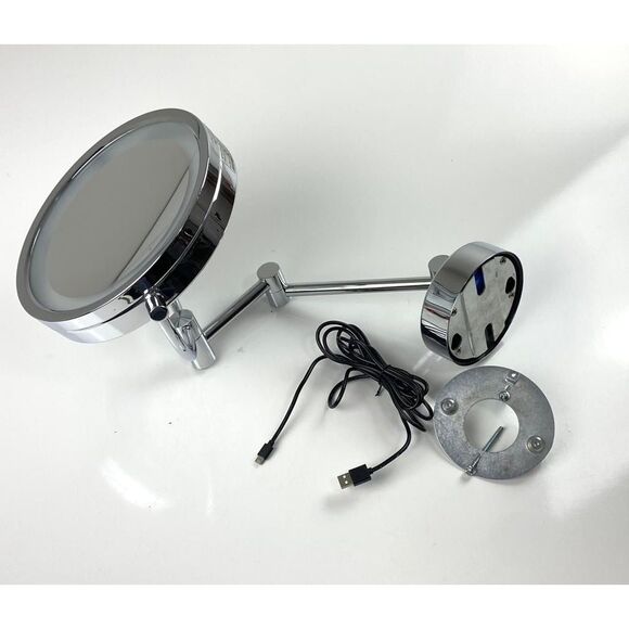 Sharper Image Wall Mounted Lighted Sensor Two Sided Makeup Mirror Chrome Finish - Picture 6 of 10